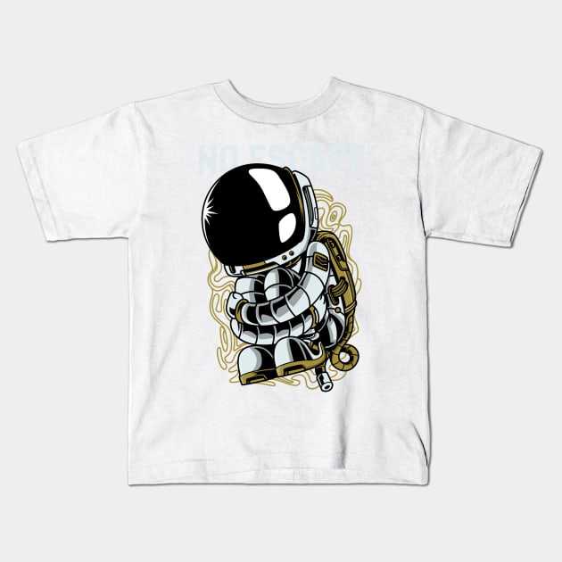 Lonely Astronaut From Space Kids T-Shirt by ForEngineer